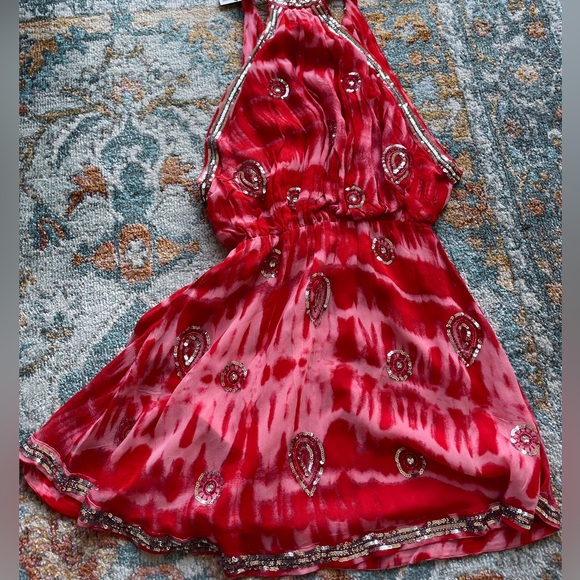 SOLD - Red and Pink Tie Dye Zara Dress - Picture 2 of 4